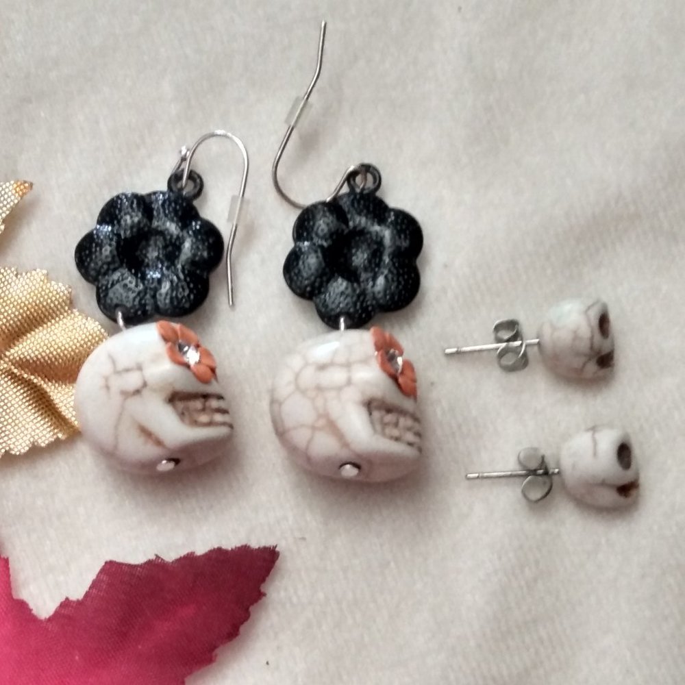 Stone Skull  Earrings